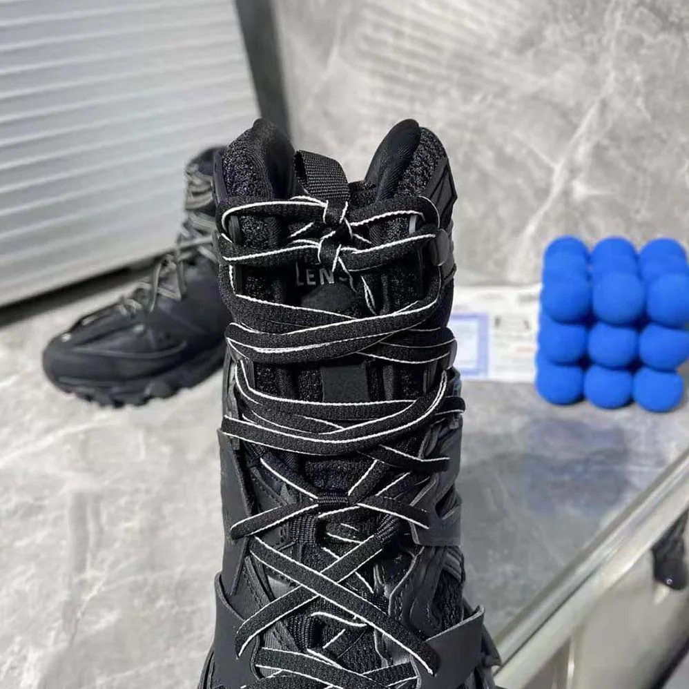 Balenciaga Track Hike Sneaker in Black Mesh and Nylon for Women
