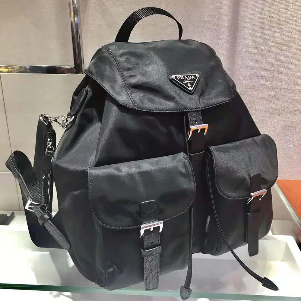 Prada Medium Nylon Backpack for Women in Black Prada Medium Nylon Backpack for Women in Black