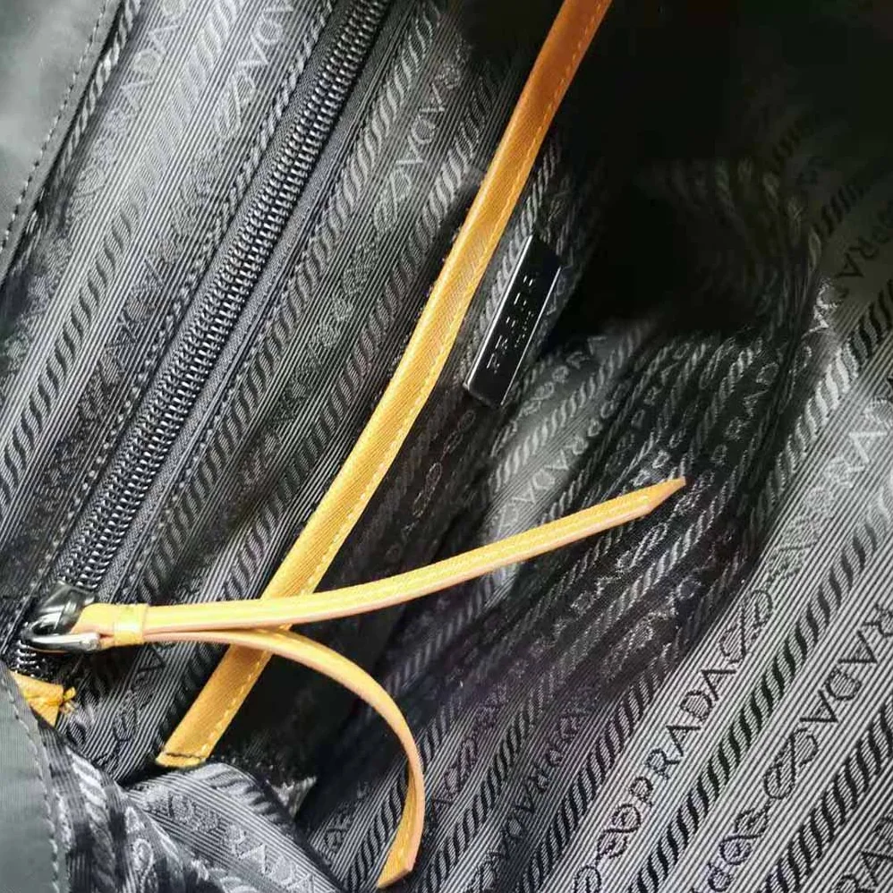 Prada Nylon and Saffiano Leather Backpack for Women in Brown
