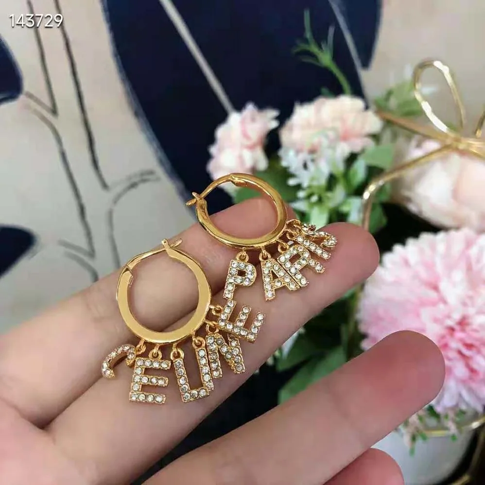Celine Paris Hoops in Brass with Gold Finish and Crystals for Women Celine Paris Hoops in Brass with Gold Finish and Crystals for Women