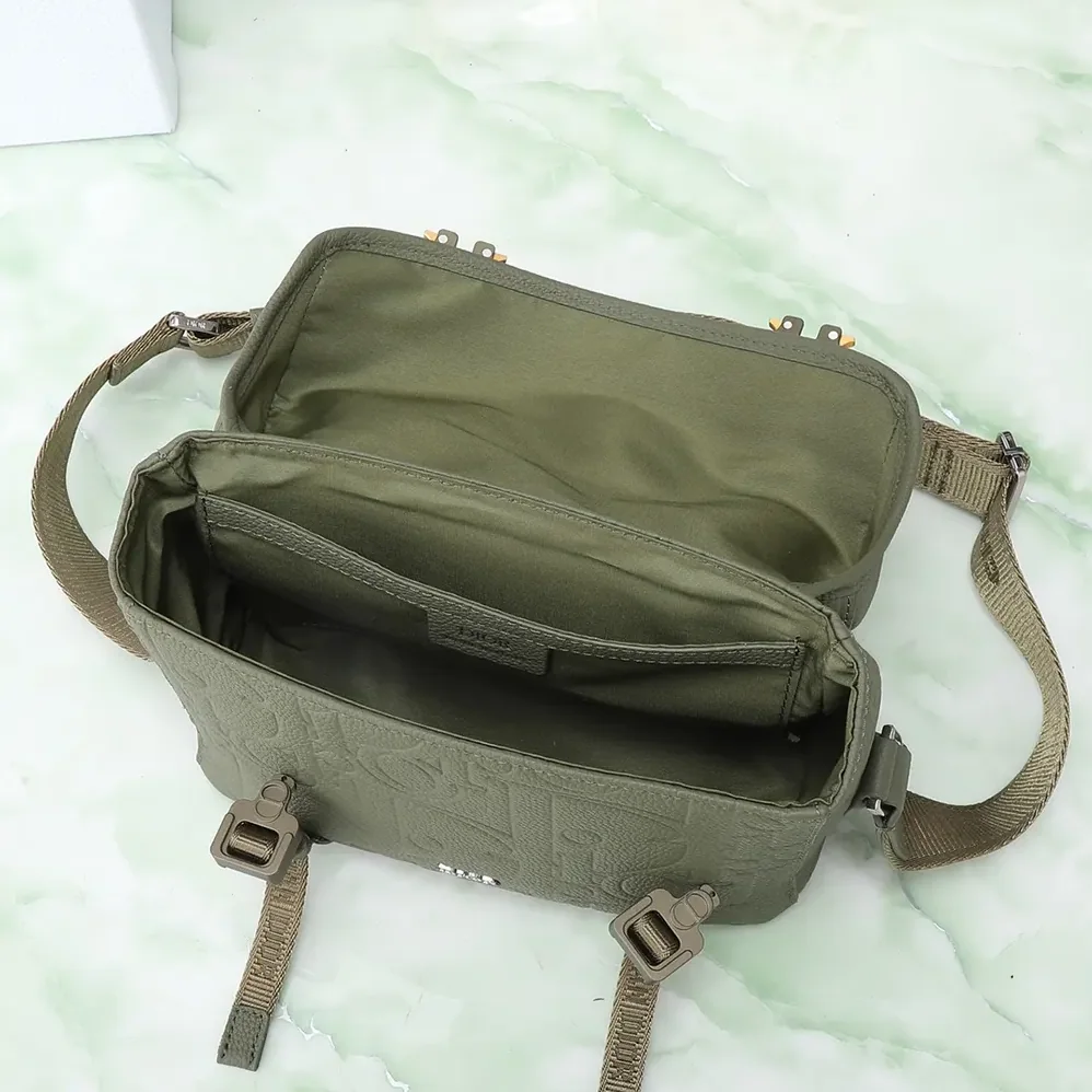 Dior Hit the Road Messenger Bag with Flap Khaki Dior Gravity Leather for Men