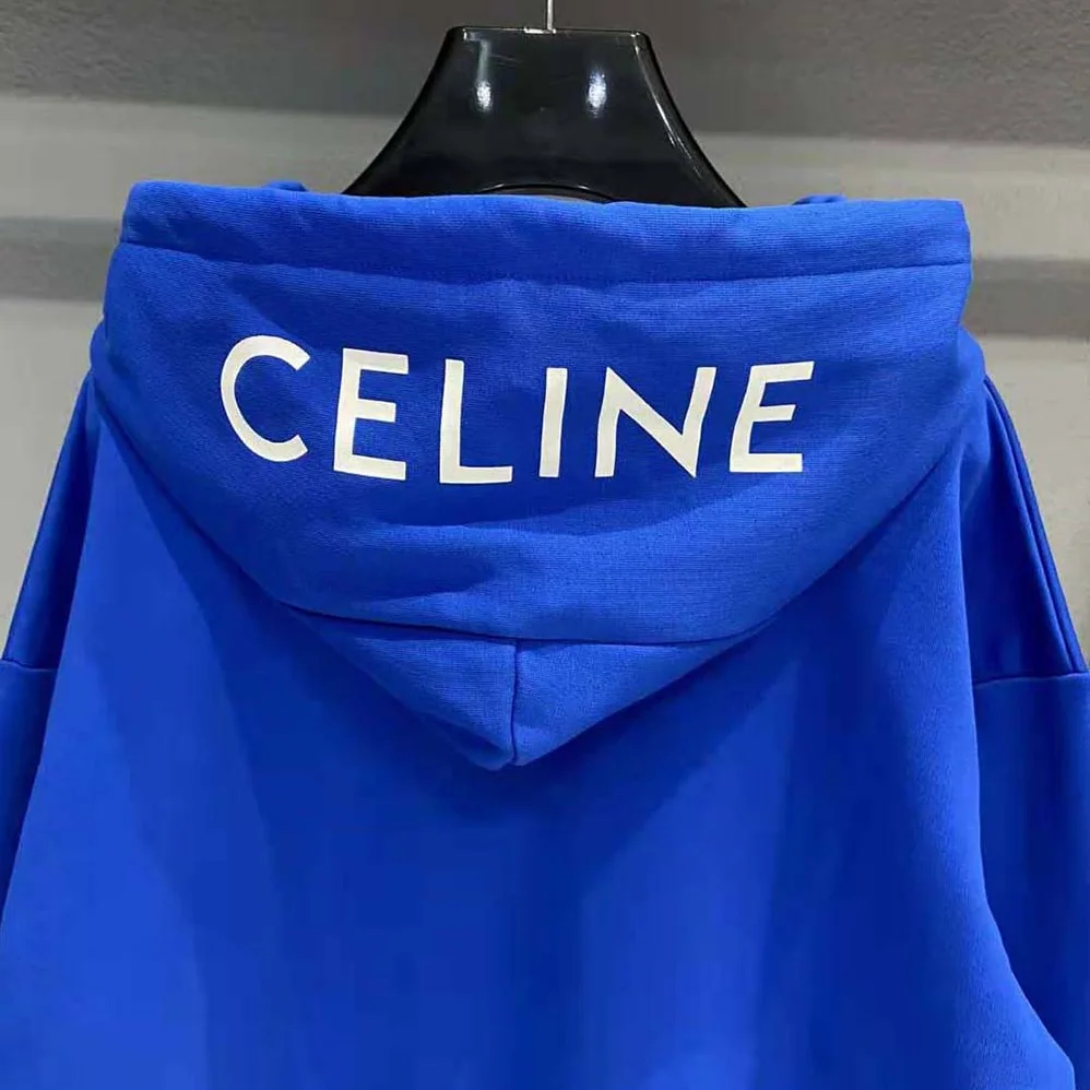 Celine Loose Sweatshirt in Cotton Fleece for Women in Blue Celine Loose Sweatshirt in Cotton Fleece for Women in Blue