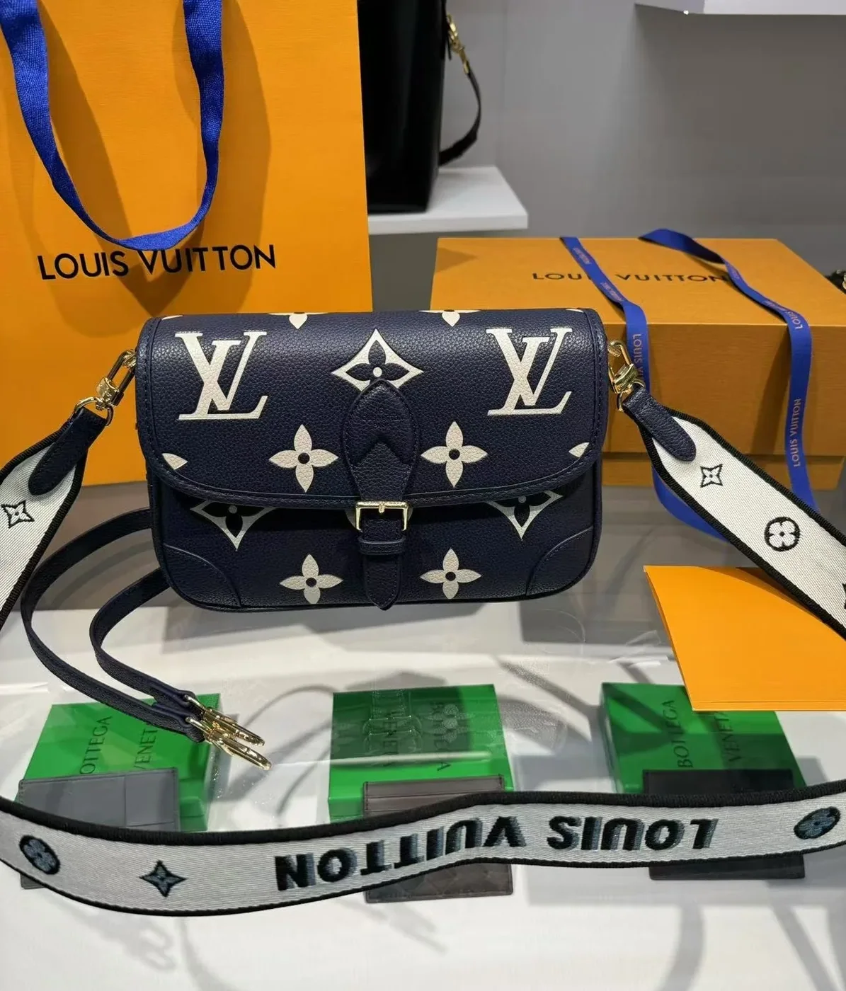 Louis Vuitton Diane Navy Blue 9.4 Inches/