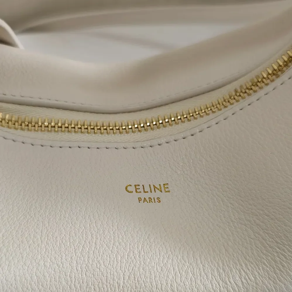 Celine Teen Celine Lulu in Grained Calfskin for Women in White Celine Teen Celine Lulu in Grained Calfskin for Women in White