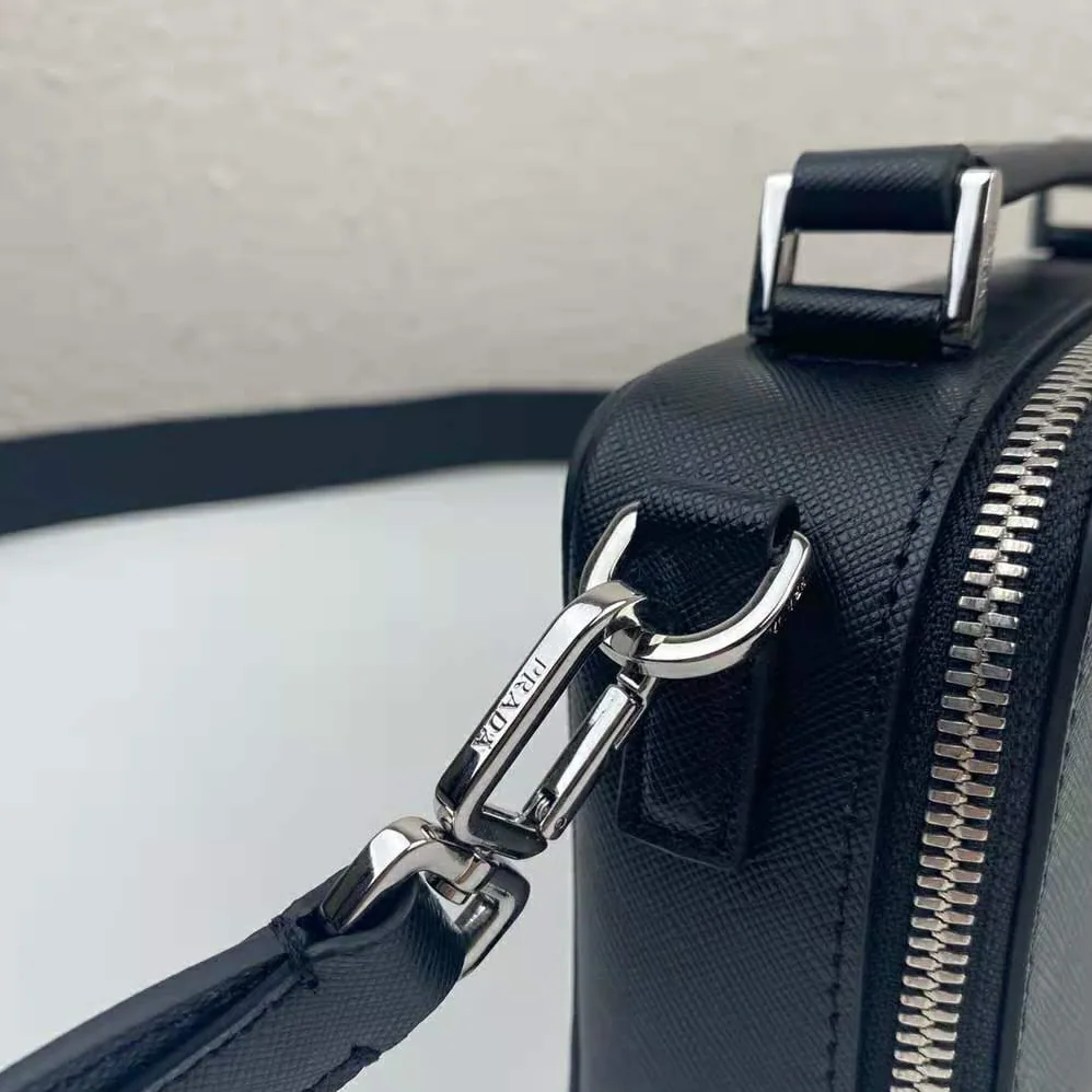 Prada Prada Brique Saffiano Leather Cross-Body Bag for Men in Black