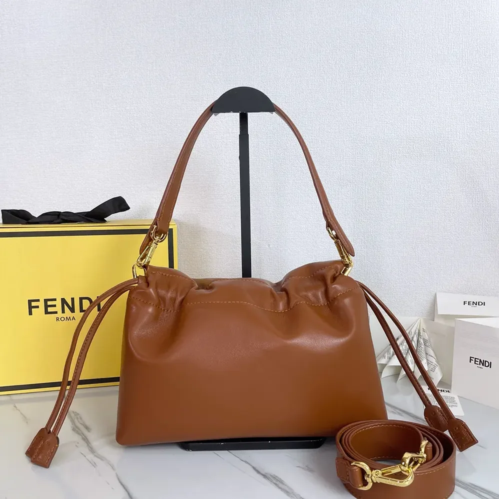 Fendi Mamma Baguette Medium Sienna Brown Nappa Leather Bag for Women