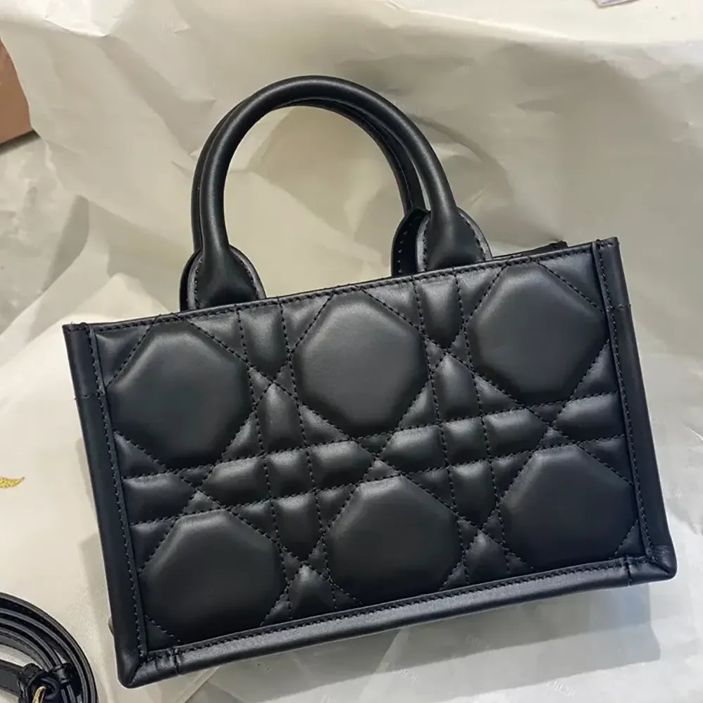 Dior Mini Dior Book Tote Black Macrocannage Calfskin for Women Dior Mini Dior Book Tote Black Macrocannage Calfskin for Women