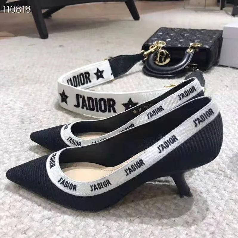 Dior J'adior Embroidered Pump Technical Canvas Embroidered Ribbon 6.5 cm Heel for Women