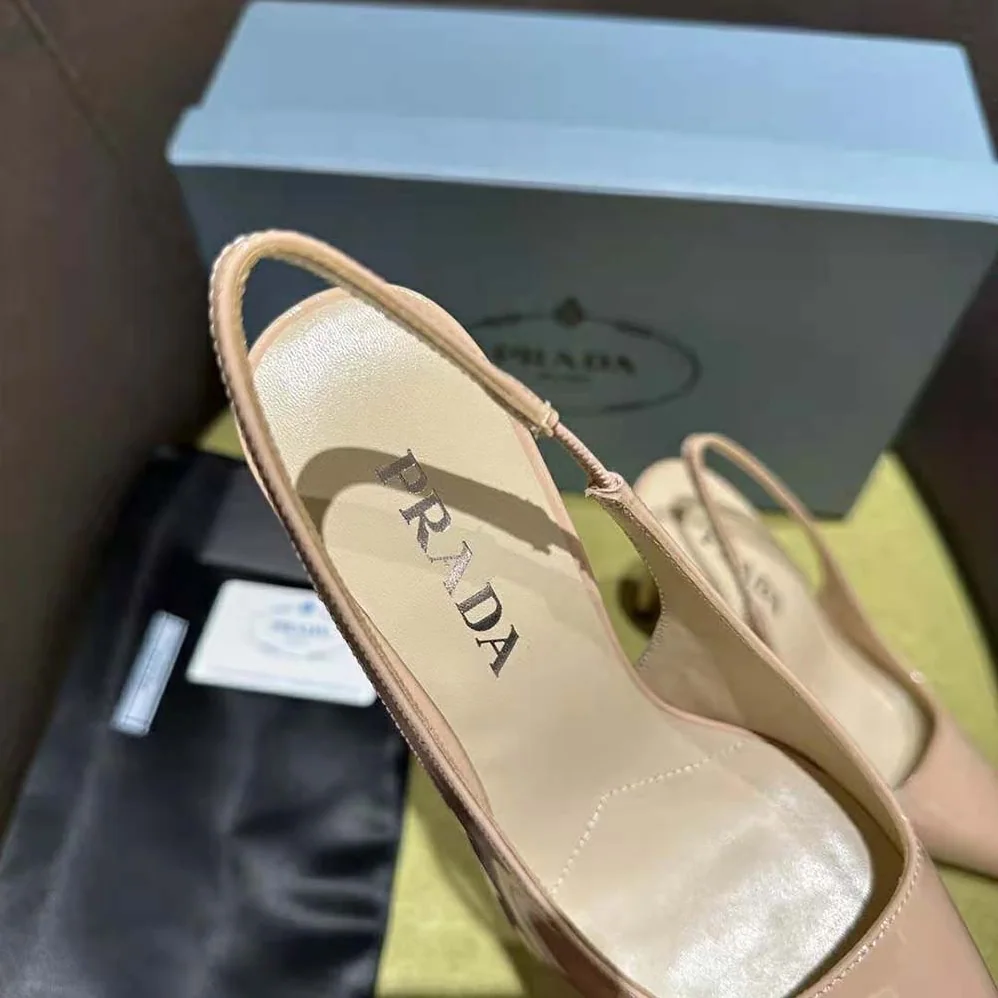Prada Patent Leather Slingbacks for Women in Pink