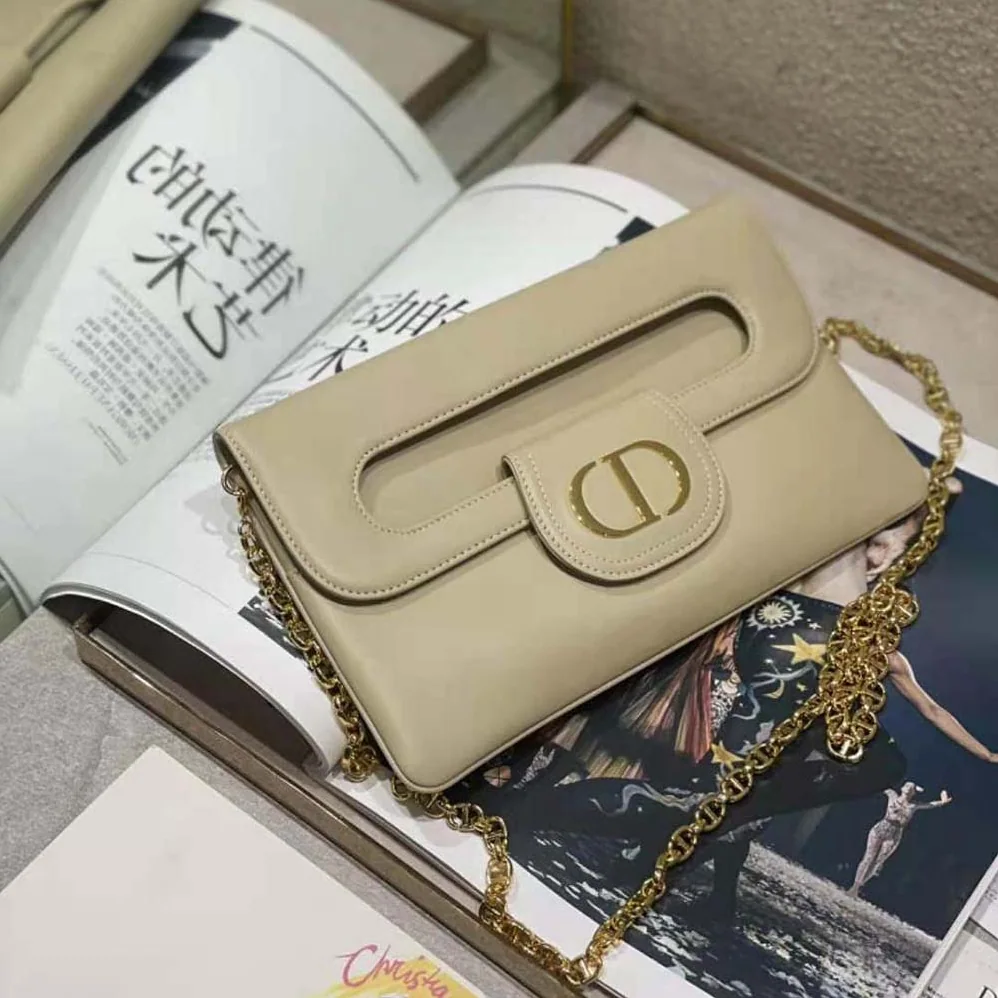 Dior Medium Diordouble Bag Smooth Calfskin for Women in Beige