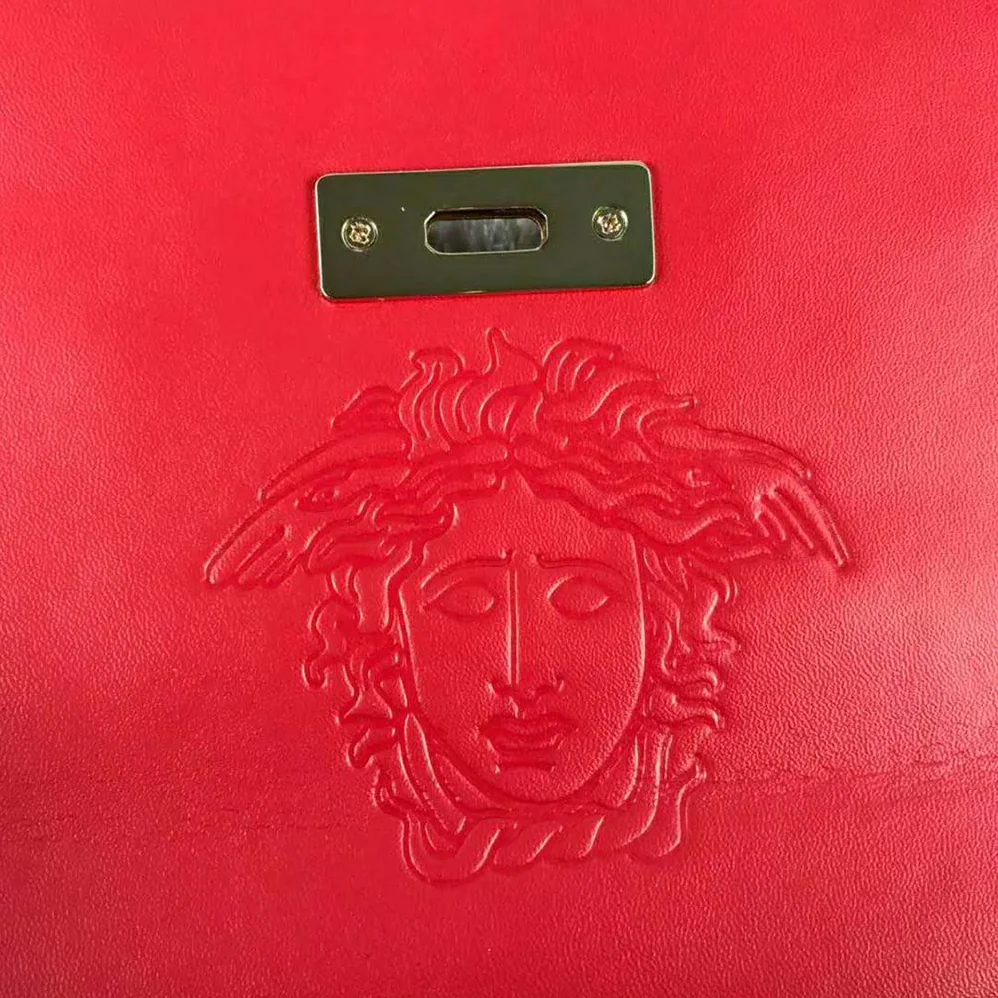 Versace Small Quilted Icon Shoulder Bag Nappa Leather for Women in Red Versace Small Quilted Icon Shoulder Bag Nappa Leather for Women in Red