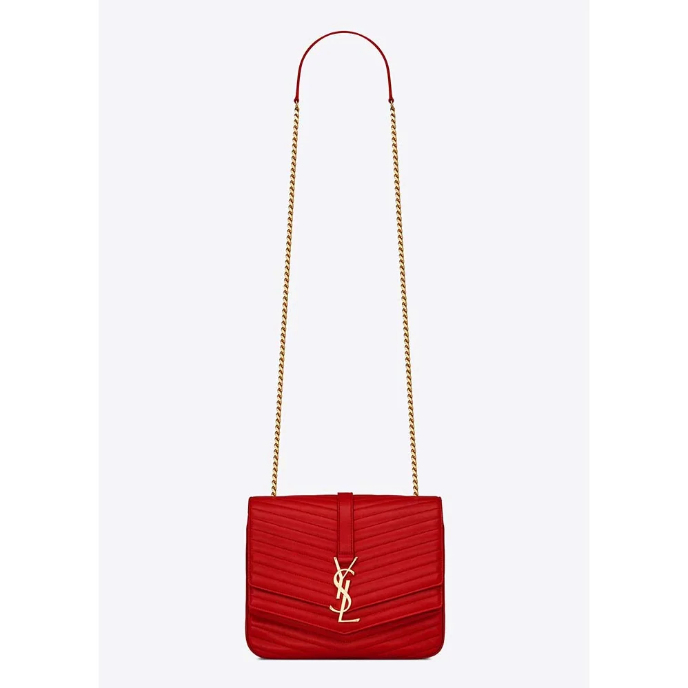 Saint Laurent YSL Medium Sulpice in Quilted Lambskin for Women in Red Saint Laurent YSL Medium Sulpice in Quilted Lambskin for Women in Red