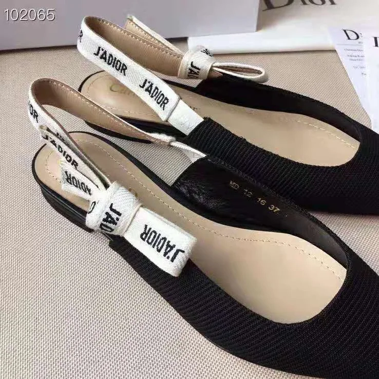 Dior Miss J'adior Ballerina in Black Technical Canvas in 1cm Heel for Women Dior Miss J'adior Ballerina in Black Technical Canvas in 1cm Heel for Women