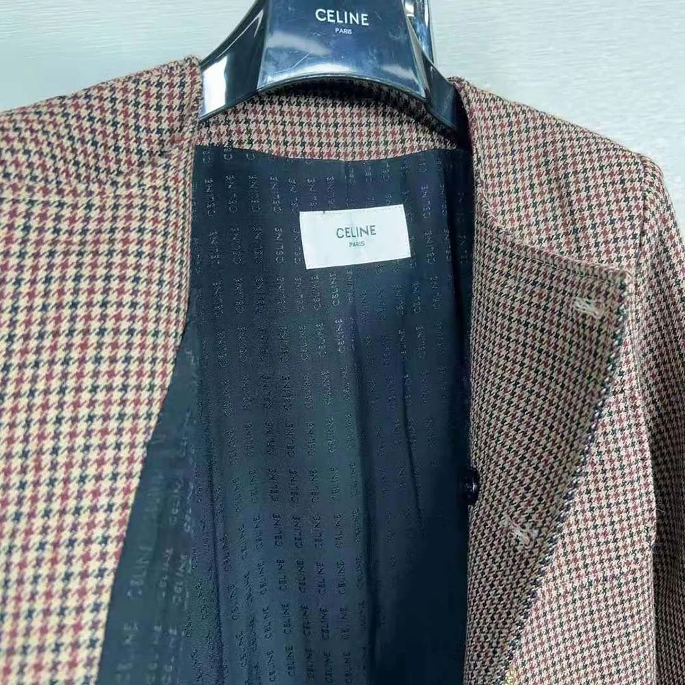 Celine Chelsea Jacket in Double Houndstooth Wool for Women