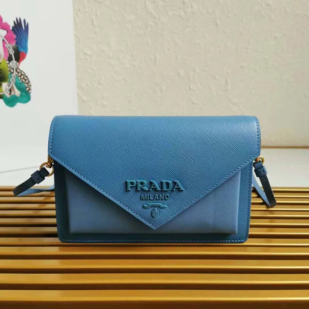 Prada Ladies Saffiano Leather Mini Bag in Blue Prada Ladies Saffiano Leather Mini Bag in Blue
