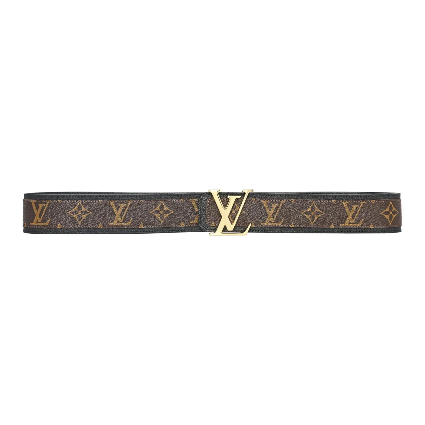 Brown Monogram style Leather Belt Amazing Black