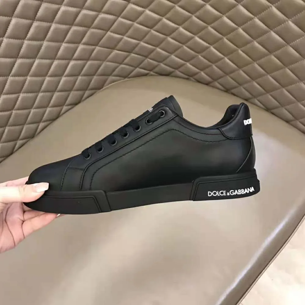 Dolce Gabbana D&G Calfskin Nappa Portofino Sneakers for Women in Black Dolce Gabbana D&G Calfskin Nappa Portofino Sneakers for Women in Black