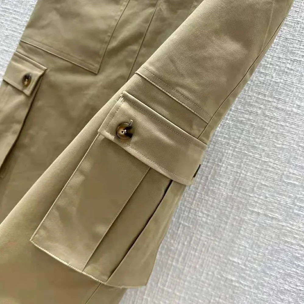 Miu Miu Chino Midi Skirt with Embroidered Logo for Women