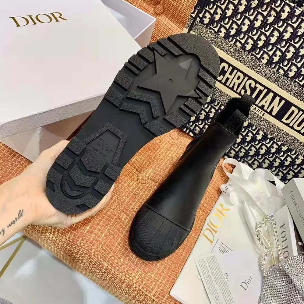 Dior Dioriron Ankle Boot Black Rubber and Calfskin for Women Dior Dioriron Ankle Boot Black Rubber and Calfskin for Women