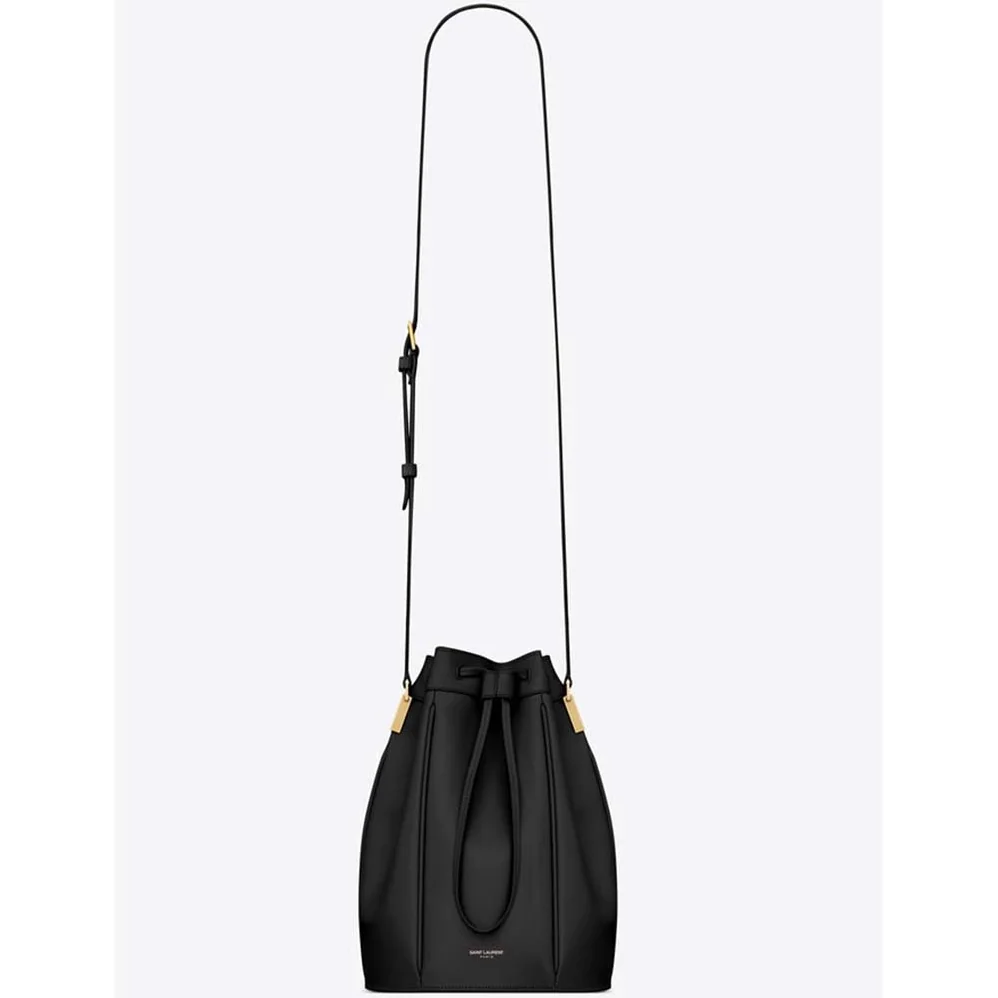 Saint Laurent YSL Saffiano Leather Mini Shoulder Bag for Women in Black Saint Laurent YSL Saffiano Leather Mini Shoulder Bag for Women in Black