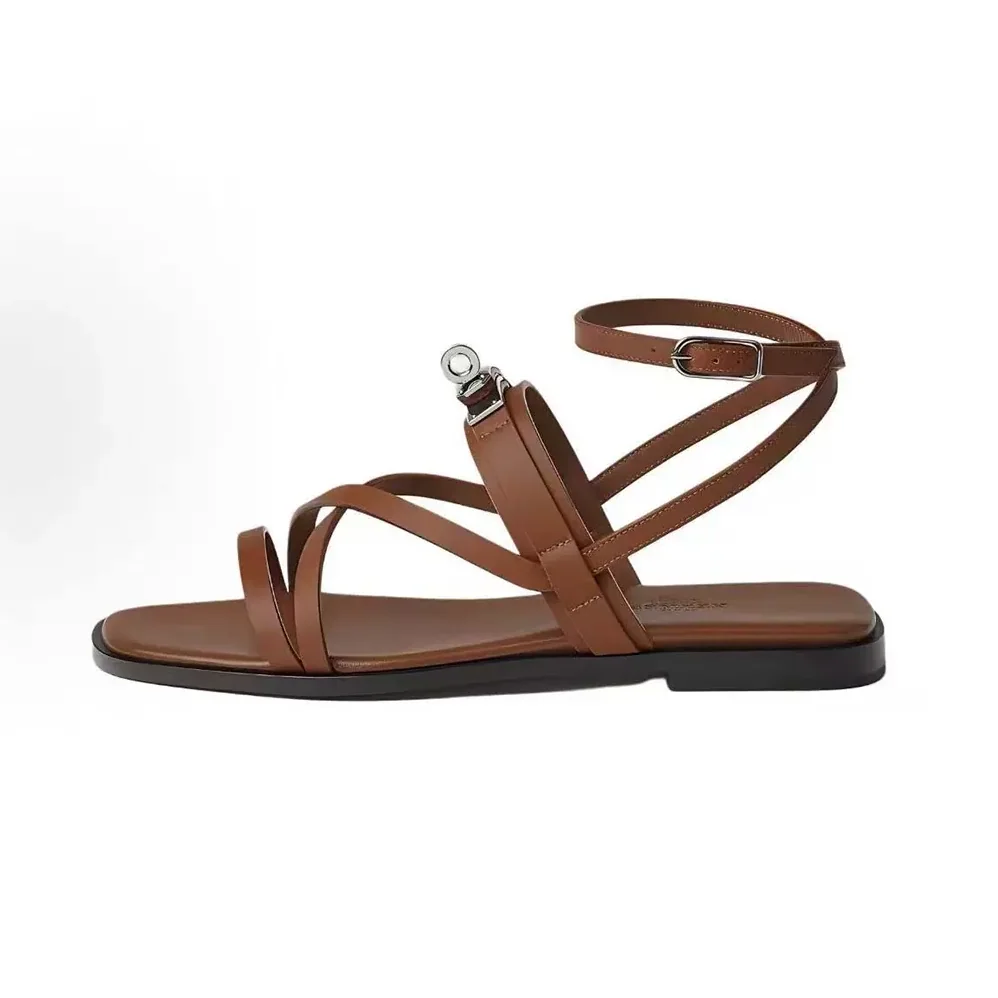 Hermes June Sandal in Calfskin-Brown H242104Zv20360 for Women Hermes June Sandal in Calfskin-Brown H242104Zv20360 for Women