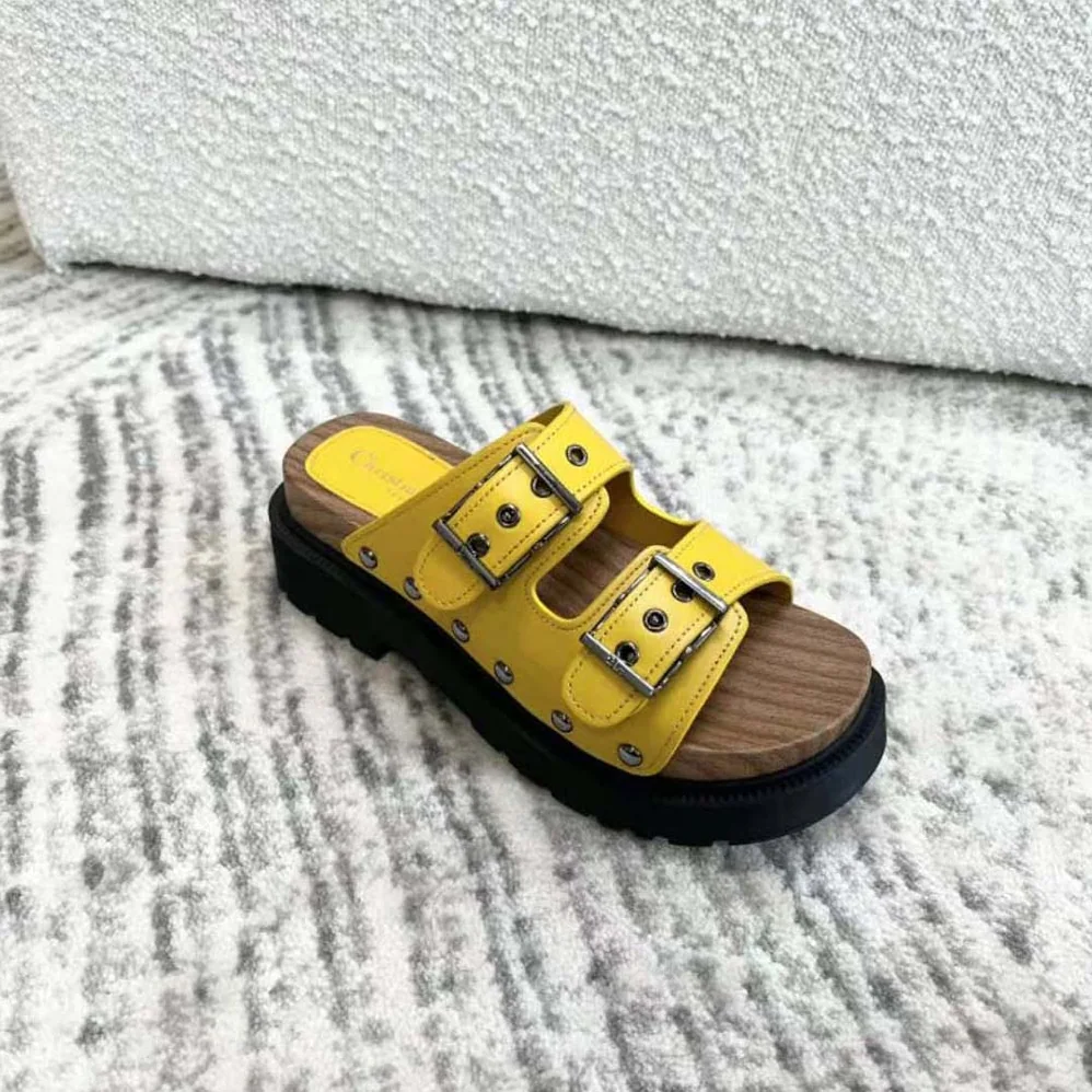 Dior Diorquake Strap Sandal Yellow Calfskin for Women Dior Diorquake Strap Sandal Yellow Calfskin for Women