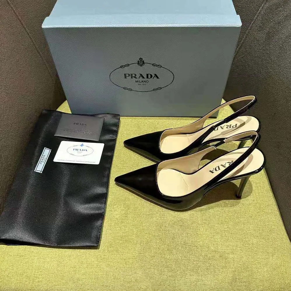 Prada Patent Leather Slingbacks for Women in Black