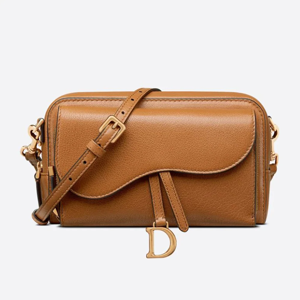 Dior Saddle Double Pouch Goatskin for Women in Brown Dior Saddle Double Pouch Goatskin for Women in Brown