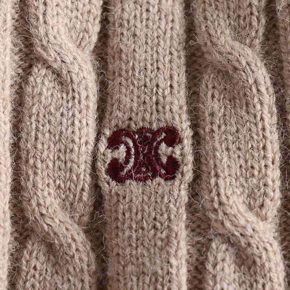 Celine Cable-knit Triomphe Cardigan in Cashmere for Women