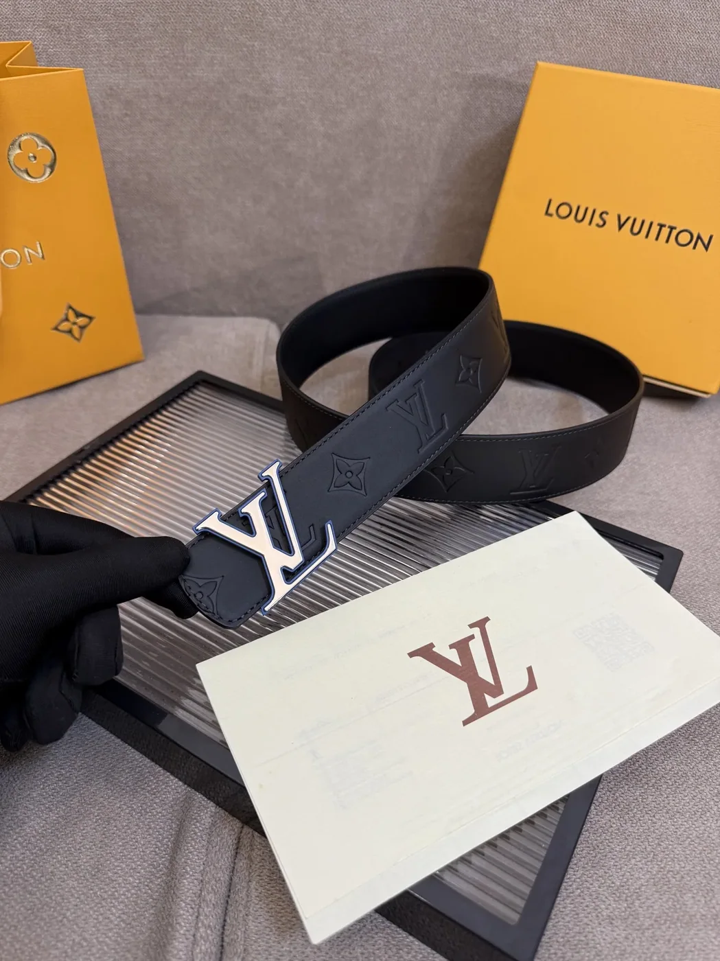 Louis Vuitton LV Initiales Monogram Eclipse Belt Black With Silver Buckle Louis Vuitton LV Initiales Monogram Eclipse Belt Black With Silver Buckle