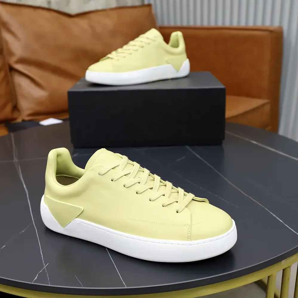 Prada Court Leather Sneakers for Unisex in Pineapple