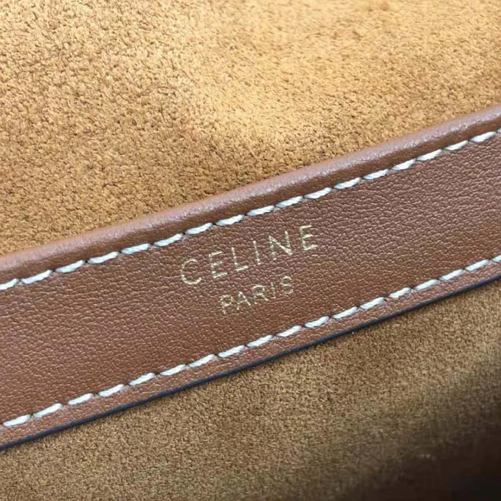 Celine Cabas Drawstring Cuir Triomphe in Smooth Calfskin for Women in Brown