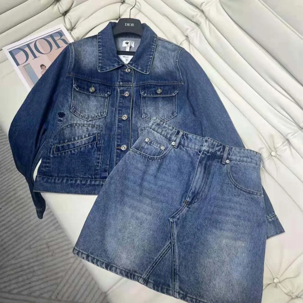 Dior Cropped Jacket Blue Stonewashed Cotton Denim for Women