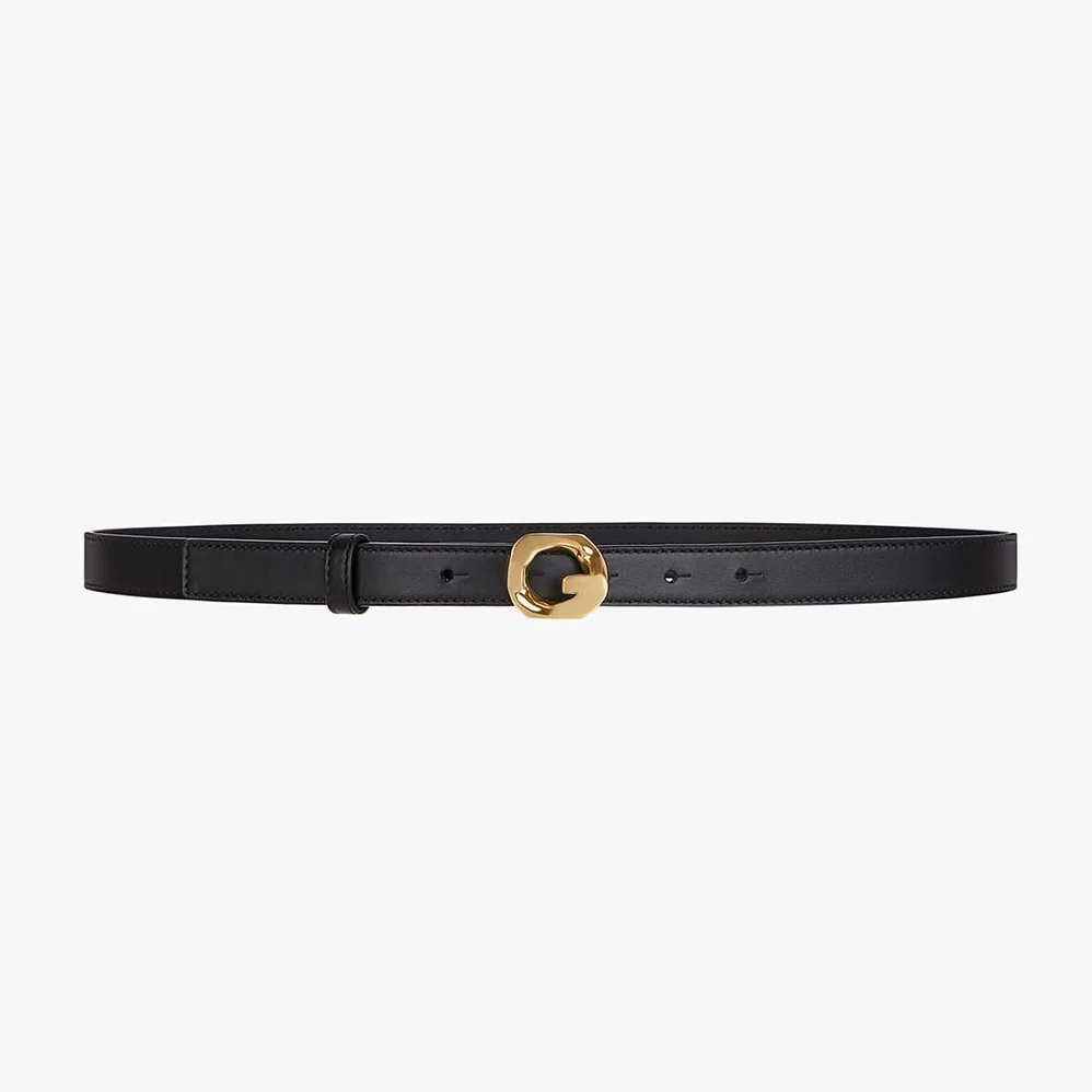 Givenchy G Chain Buckle Thin Reversible Belt in Smooth Leather for Women in Gold