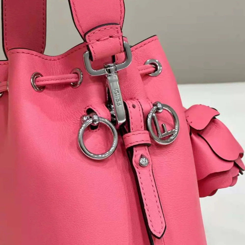 Fendi Mon Tresor Pink Leather Mini-bag with 3D Roses for Women