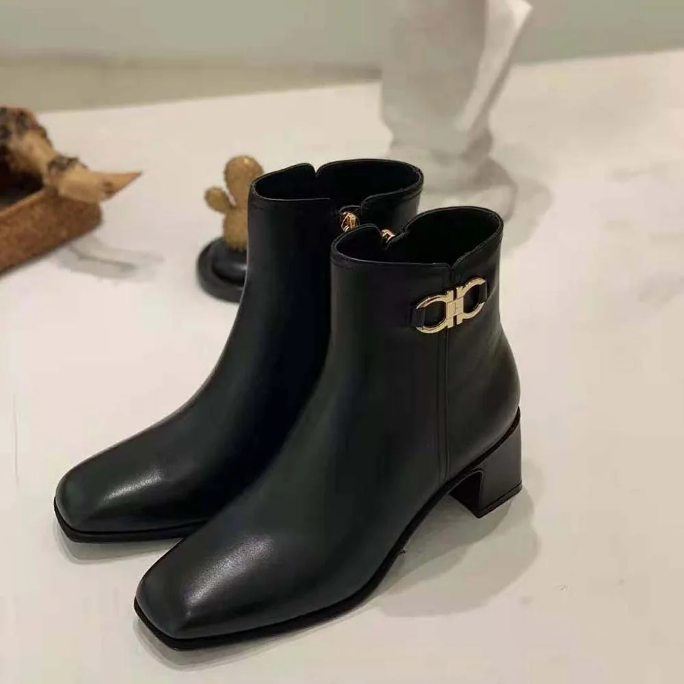 Salvatore Ferragamo Gancini Bootie in 55mm Heel for Women in Black