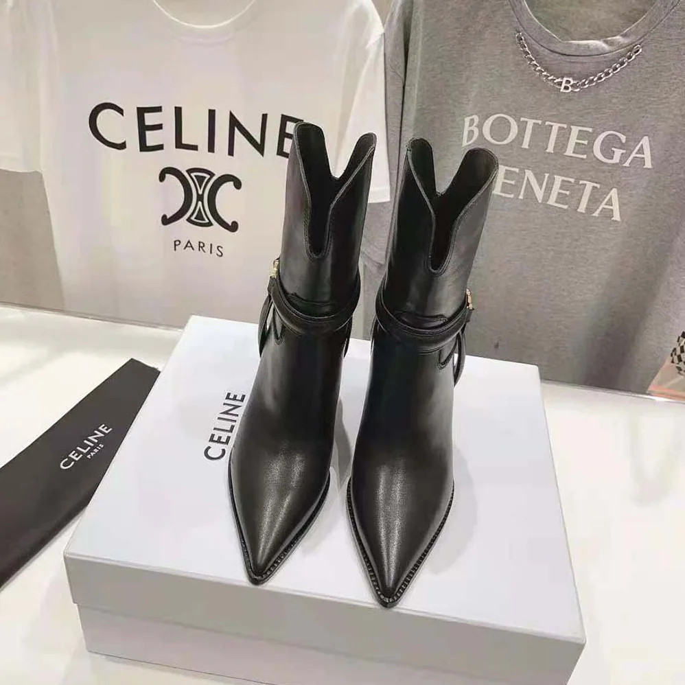 Celine Verneuil Triomphe Harness Low Boot in Calfskin for Women