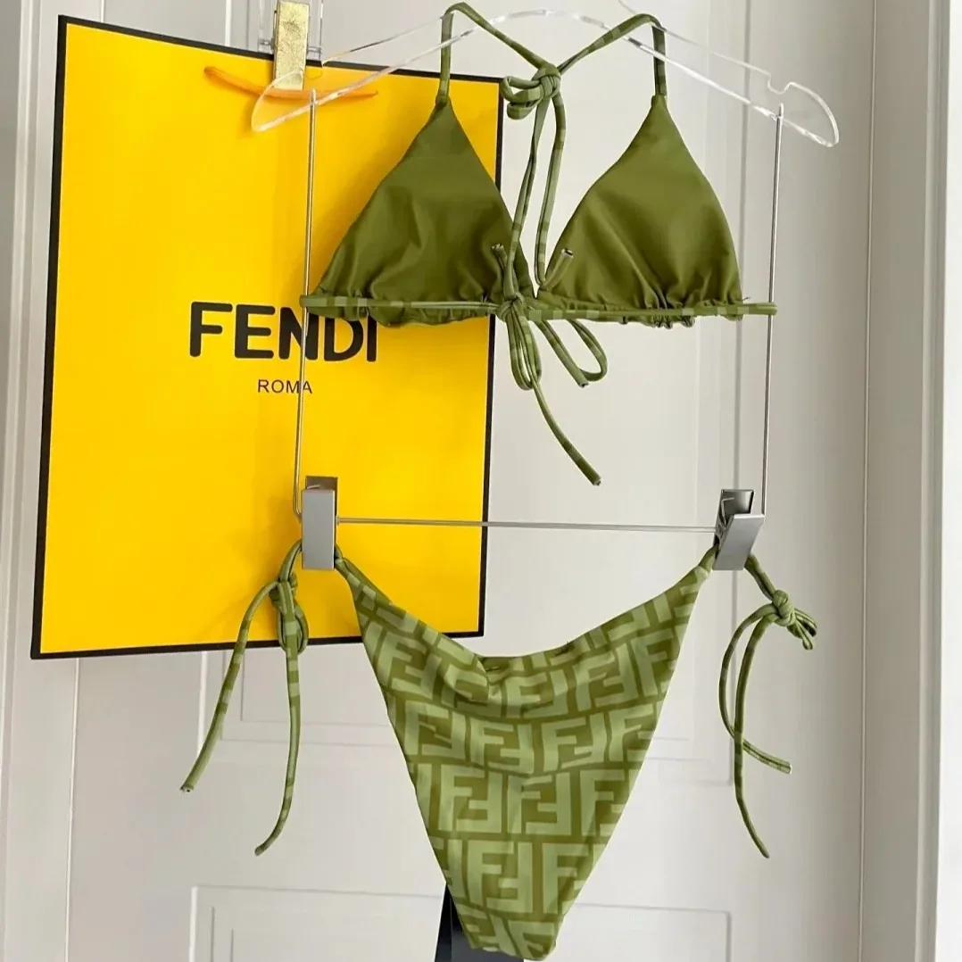 Fendi FF Monogram Bikini Olive Green Fendi FF Monogram Bikini Olive Green