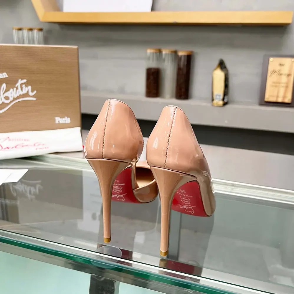Christian Louboutin Iriza 100 mm Pumps Patent Calf Blush for Women