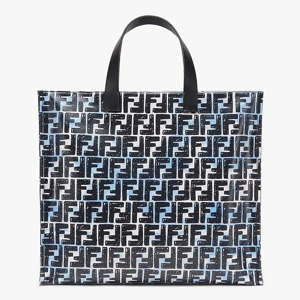 Fendi Shopper Glazed Canvas FF Bag for Women