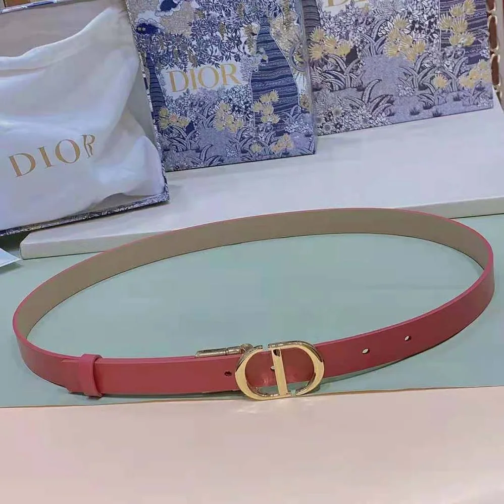 Dior 30 Montaigne Reversible Belt Pink and Ethereal Beige Smooth Calfskin 20 MM for Women