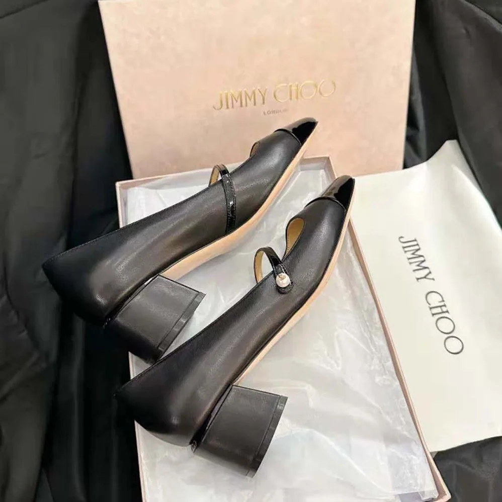 Jimmy Choo Elisa 45 Black Nappa and Patent Leather Pumps for Women Jimmy Choo Elisa 45 Black Nappa and Patent Leather Pumps for Women