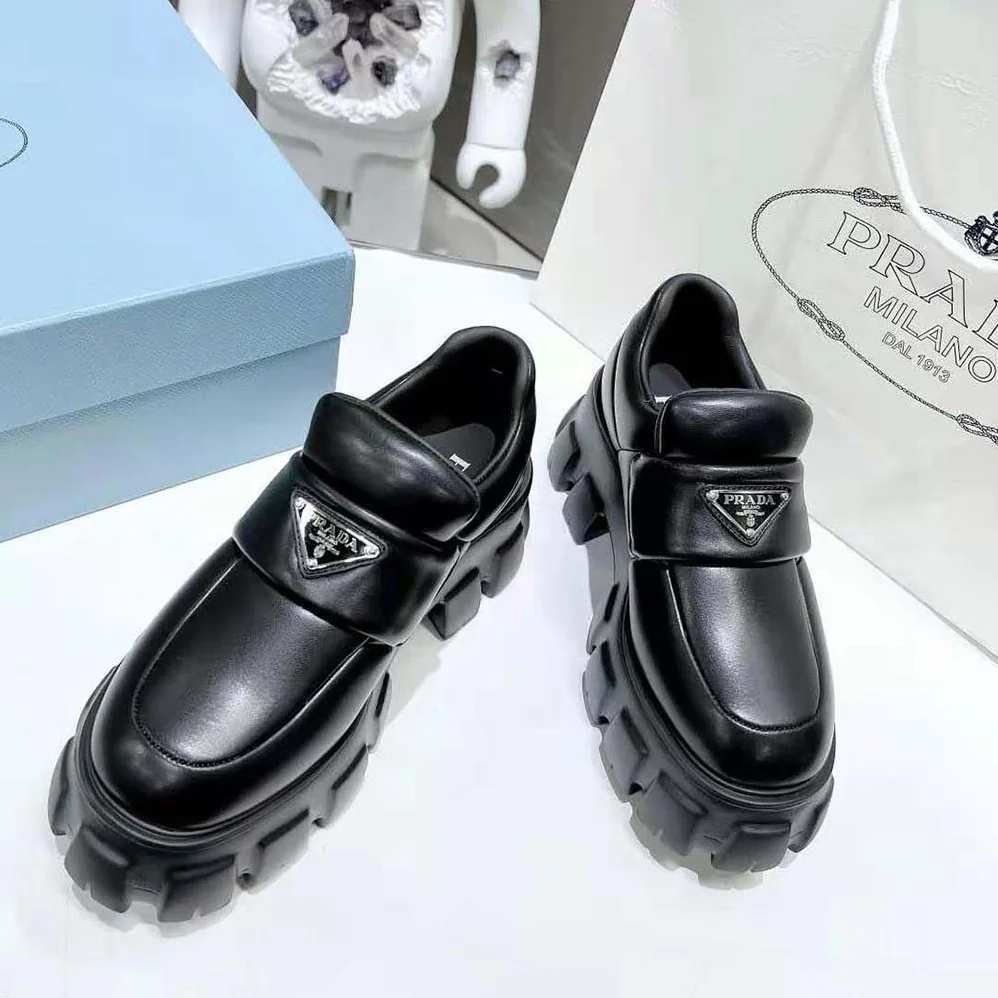Prada Soft Padded Nappa Leather Loafers for Women in Black Prada Soft Padded Nappa Leather Loafers for Women in Black