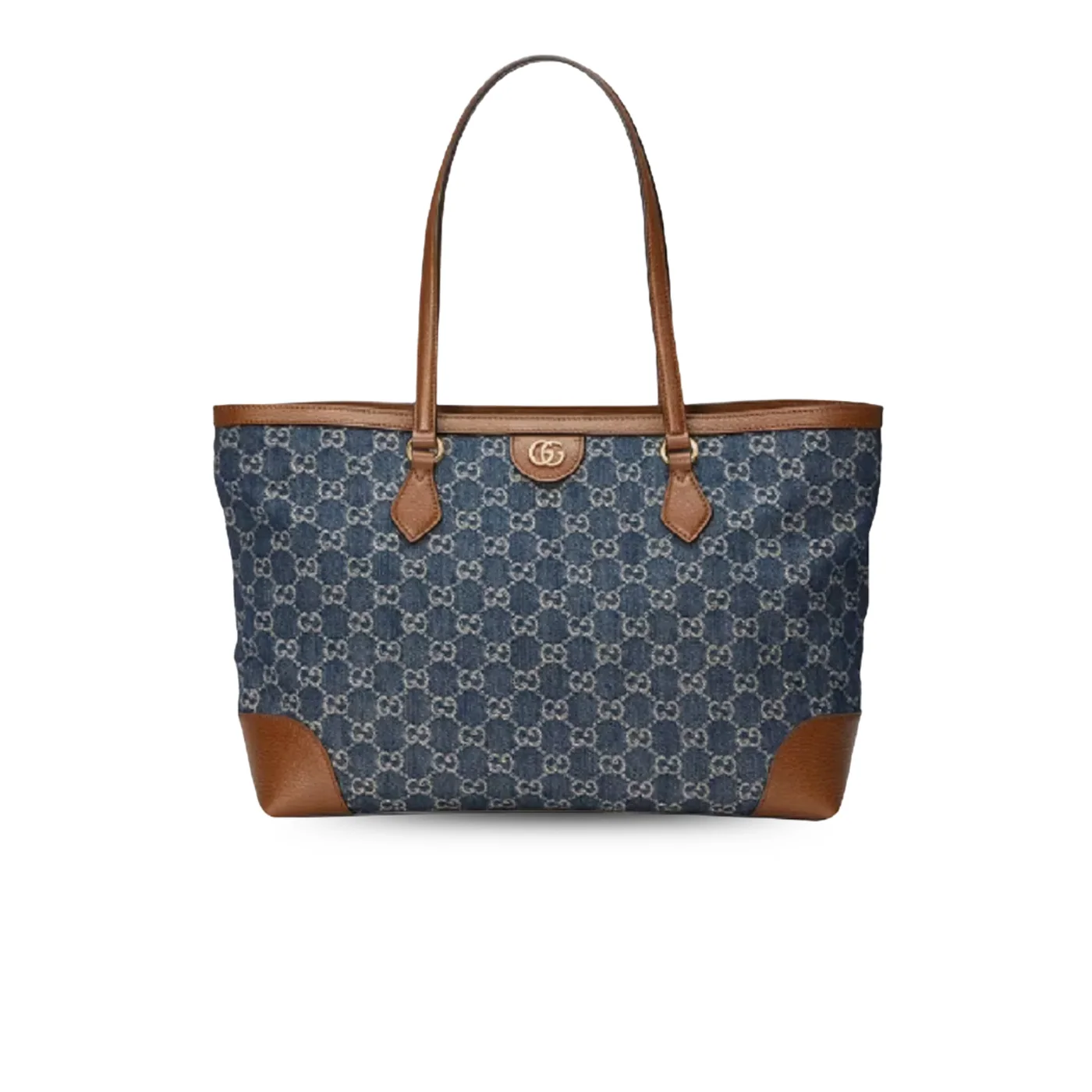 Gucci Ophidia GG Medium Tote Bag / Dark Blue/ Ivory Eco Washed Organic GG Jacquard Denim Gold Hardware Gucci Ophidia GG Medium Tote Bag / Dark Blue/ Ivory Eco Washed Organic GG Jacquard Denim Gold Hardware