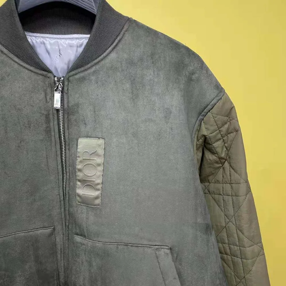 Dior Zipped Varsity Blouson Beige Calfskin for Men