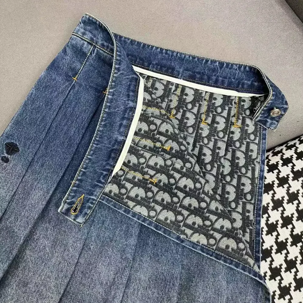 Dior Wrap Miniskirt with Integrated Shorts Navy Blue Stonewashed Cotton Denim for Women Dior Wrap Miniskirt with Integrated Shorts Navy Blue Stonewashed Cotton Denim for Women