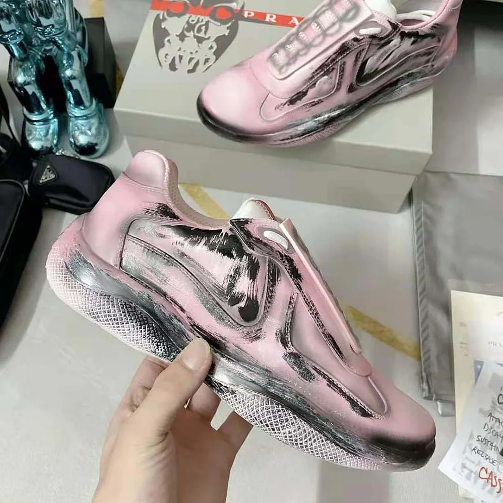 Prada Cass x Prada Americas Cup D3cay Sneakers for Unisex in Pink Prada Cass x Prada Americas Cup D3cay Sneakers for Unisex in Pink