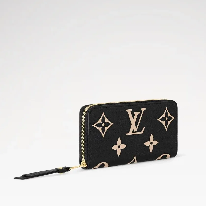 Louis Vuitton Zippy Wallet Monogram Empreinte Black in Beige / Louis Vuitton Zippy Wallet Monogram Empreinte Black in Beige /