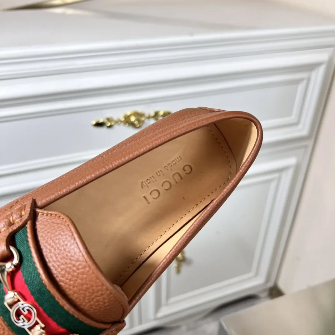 Gucci Loafers With Web Details Brown for Men Gucci Loafers With Web Details Brown for Men