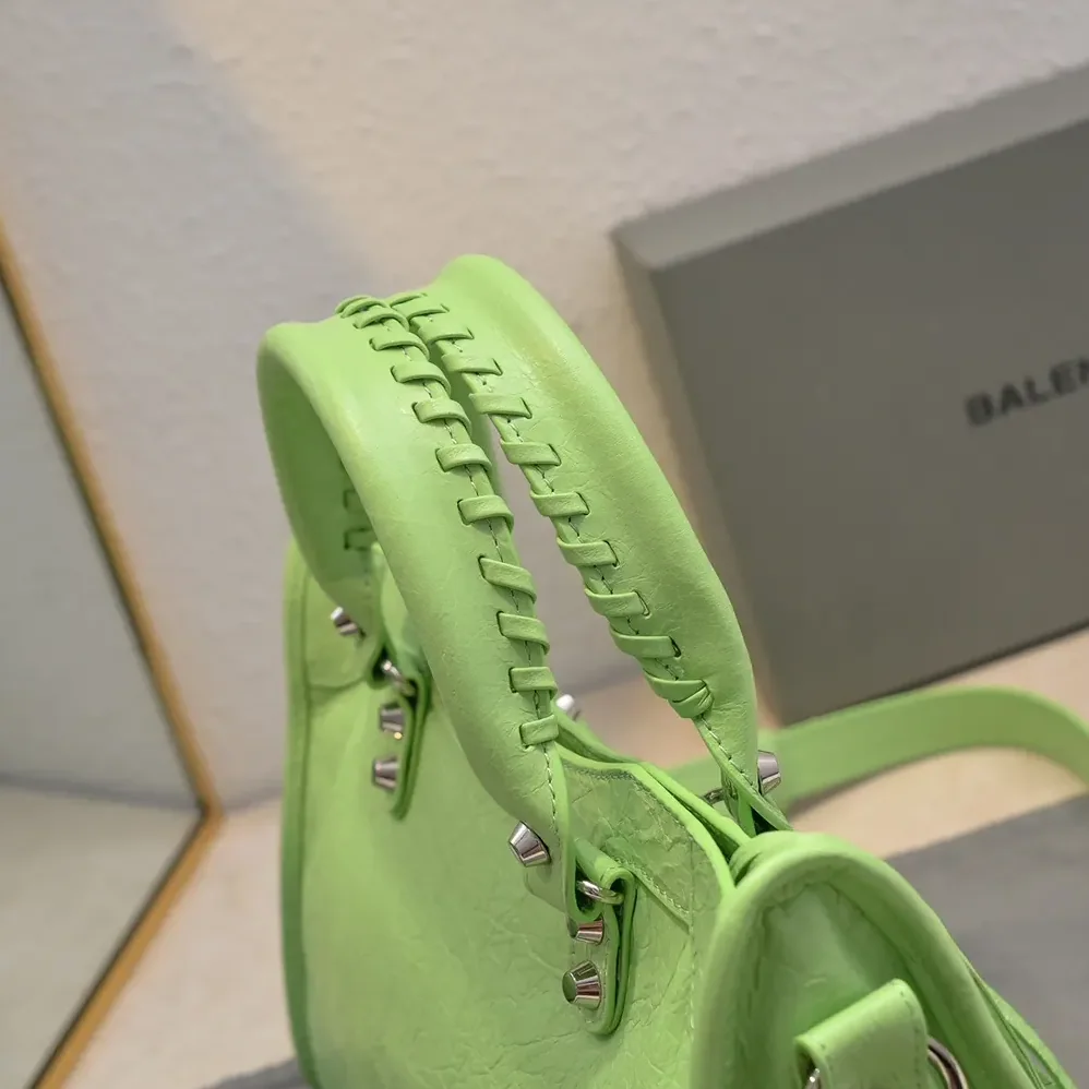 Balenciaga Le City Medium Bag in Green Arena Lambskin for Women Balenciaga Le City Medium Bag in Green Arena Lambskin for Women